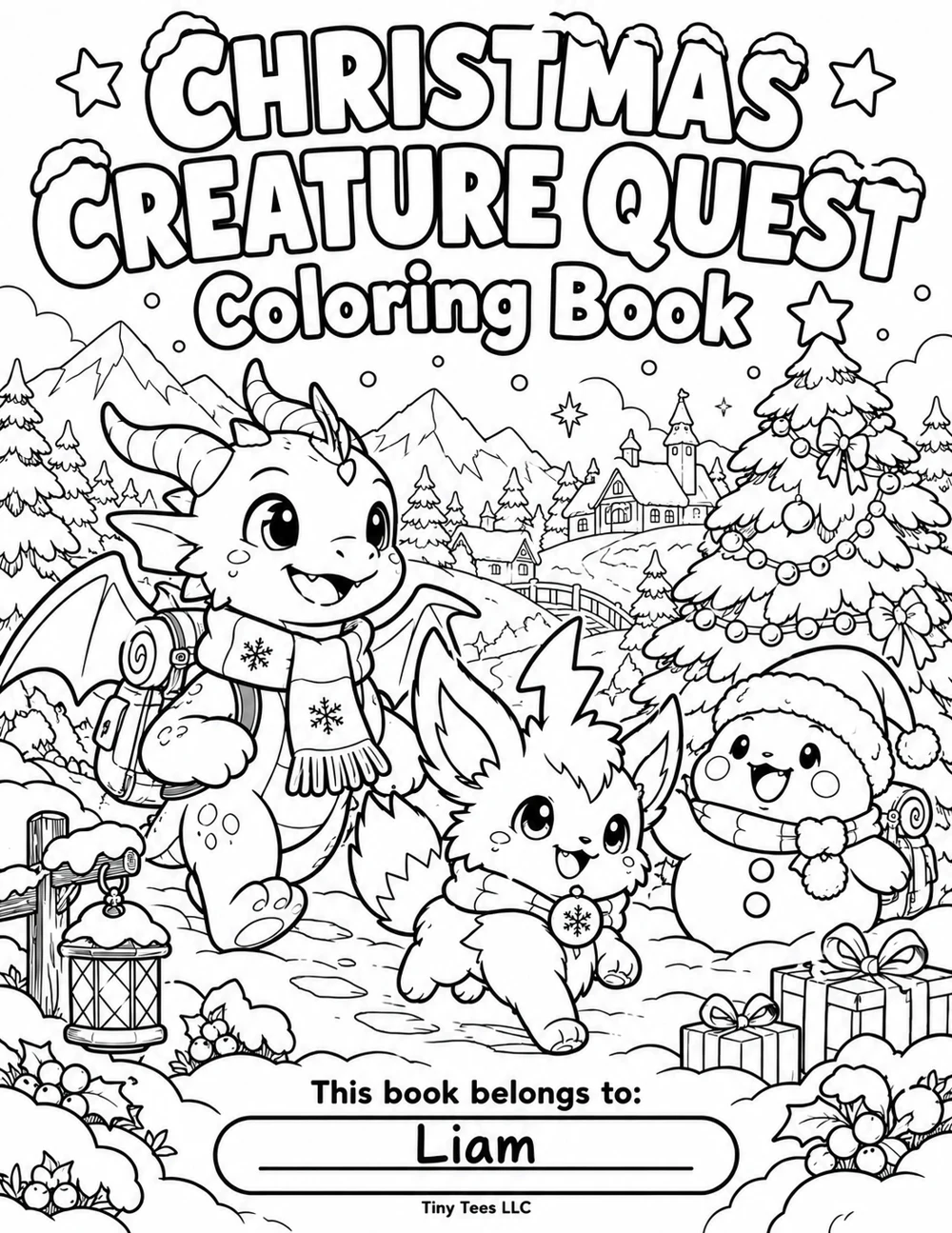 Christmas Creature Quest coloring book cover